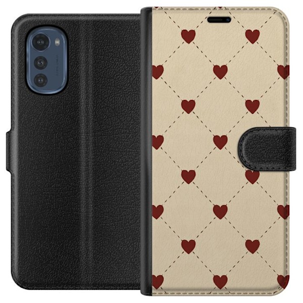 Motorola Moto E32s Tegnebogsetui Hjertegitter