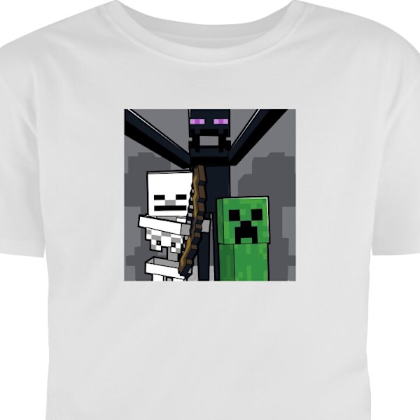 Børne T-shirt | Behagelig T-shirt til Børn Minecraft hvid 5-6 År