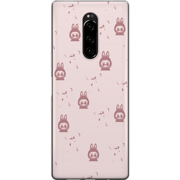 Sony Xperia 1 Läpinäkyvä kuori Labubu Neon Pop - Neonvärinen pop art hirviö
