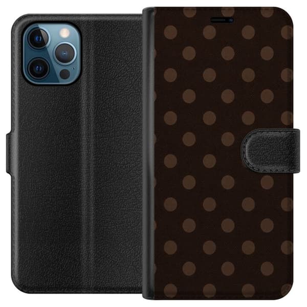 Kompatibelt Plånboksfodral till Apple iPhone 12 Pro Mocha Dots brun