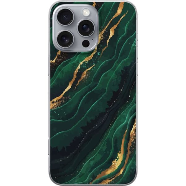 Kompatibelt Mobilskal till Apple iPhone 16 Pro Max Marmor Guld Grön