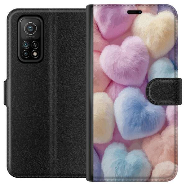 Xiaomi Mi 10T Pro 5G Plånboksfodral Hjärtan Kärlek Grafisk Design Romantiskt Motiv Populärt Symbol Grafiskt Mönster Dekoration