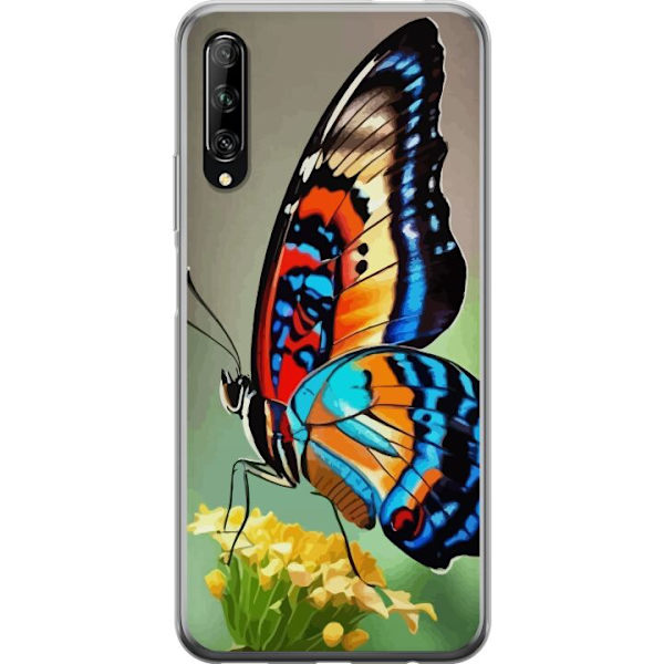 Huawei P smart Pro 2019 Genomskinligt Skal Fjäril Natur Sommar Motiv Vingar Färgstark Design Populär Dekor Grafiskt Exotiskt Tema