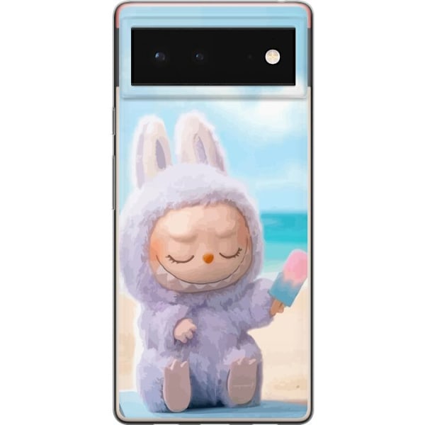Google Pixel 6 Läpinäkyvä kuori Labubu Vaaleanpunainen Tunn