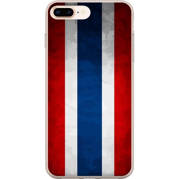 Kompatibelt Mobildeksel til Apple iPhone 8 Plus Thailands flagg med klassisk vintageeffekt og nasjonale farger blå
