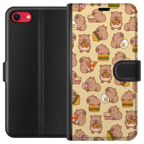 Apple iPhone SE (2020) Lompakkokotelo Kawaii capybara puhelinkotelo useilla söpöillä hahmoilla