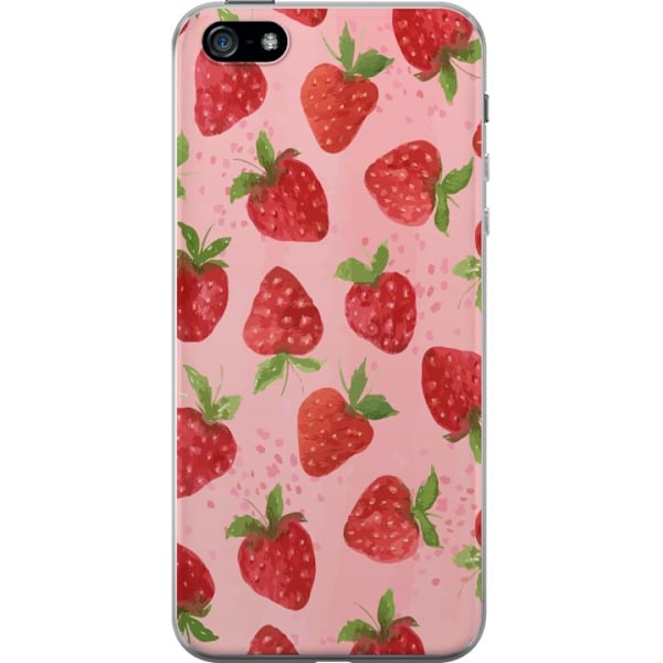 Apple iPhone 5 Genomskinligt Skal Strawberry Dreams – jordgubbsmönster i retrostil