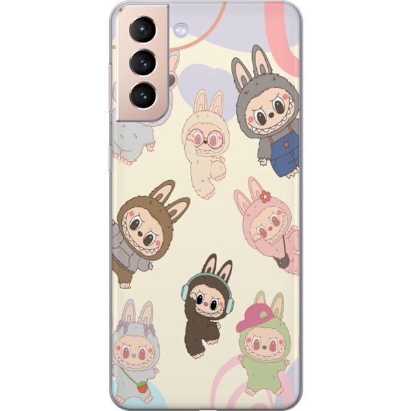 Samsung Galaxy S21 Läpinäkyvä kuori Labubu Pop Mart Kokoelma Motiivi Figuuri Kokoelma Suunnittelu Suosittu Taidelelu Pop Mart Luova Graafinen