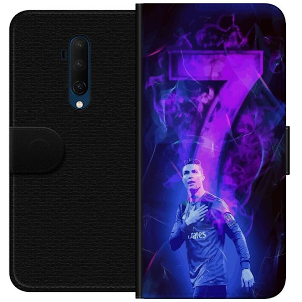 OnePlus 7T Pro Plånboksfodral Ronaldo 7 – Fotbollslegend i Action för Fans