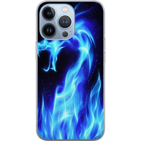 Kompatibelt Mobildeksel til Apple iPhone 13 Pro Ildløve i blå energi og mørke