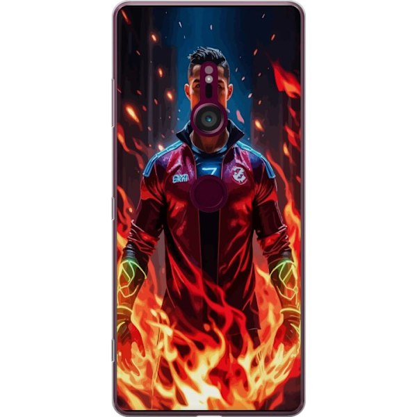 Sony Xperia XZ3 Gennemsigtig cover Ronaldo Inferno - fodboldhelt i flammer