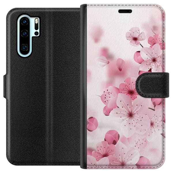 Kompatibelt Lommeboketui til Huawei P30 Pro Kirsebærblomst