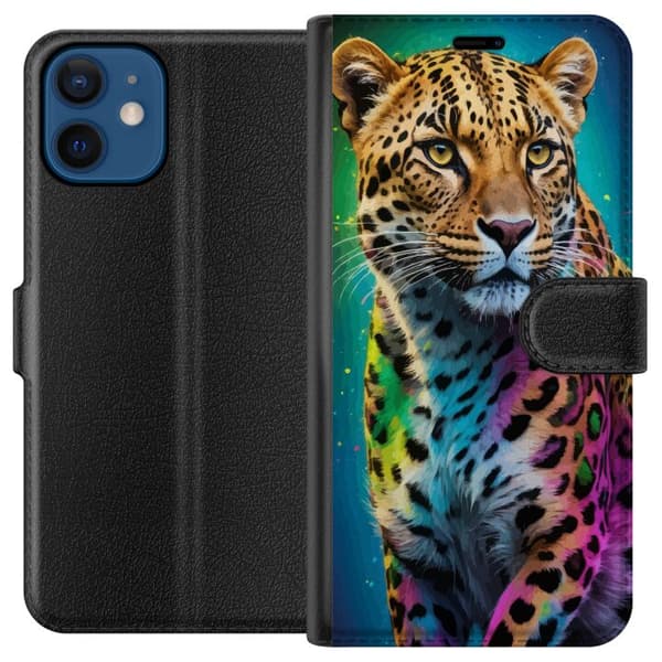 Kompatibel Tegnebogsetui til Apple iPhone 12 mini Leopard