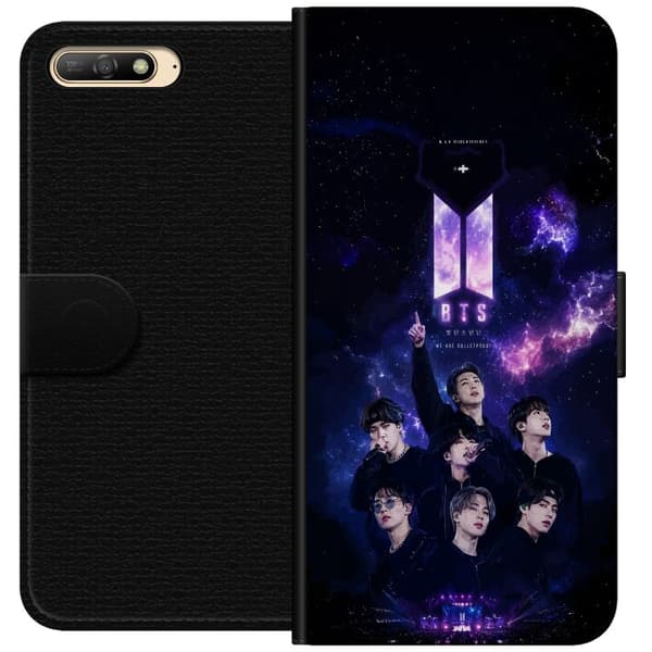 Kompatibel Tegnebogsetui til Huawei Y6 (2018) BTS lilla