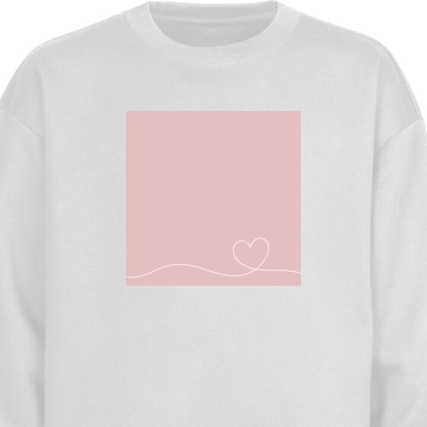 Sweatshirt for Voksen | Klassisk Collegegenser Rosa Hjärna De hvit S