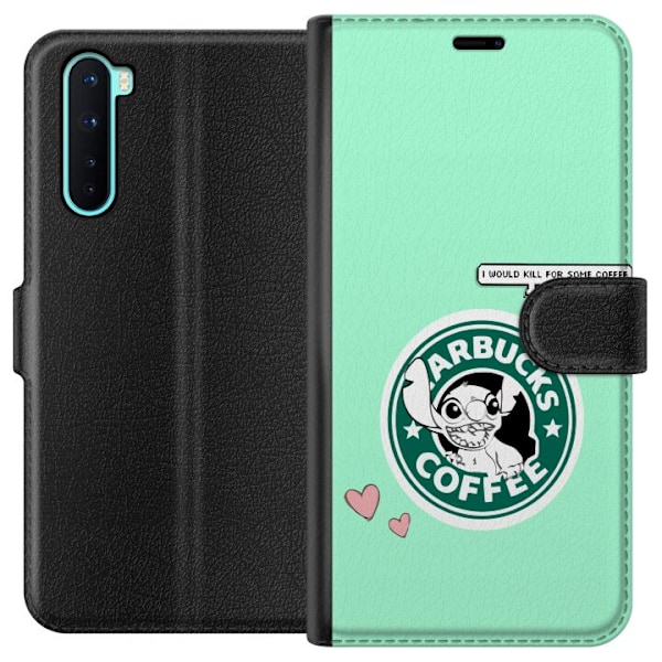 OnePlus Nord Tegnebogsetui Stitch Kaffe