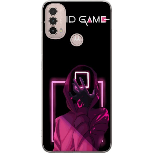 Motorola Moto E40 Genomskinligt Skal Squid Game Tema Populär Serie Motiv Grafiskt Ikoniskt Design Asiatisk Popkultur Spänning Drama