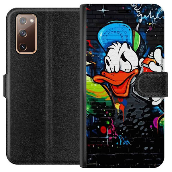 Samsung Galaxy S20 FE Tegnebogsetui Kalle Anka Graffiti Disney Design Sjovt Børnemotiv Farve Grafisk Populær Serie Ikonisk Disneyfigur