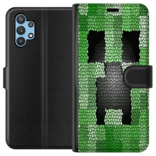 Yhteensopiva Lompakkokotelo Samsung Galaxy A32 5G Creeper / Minecraft