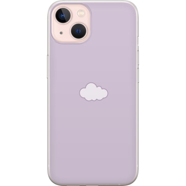 Apple iPhone 13 Läpinäkyvä kuori Lila Pilvi - minimalistinen pilvi lila taustalla