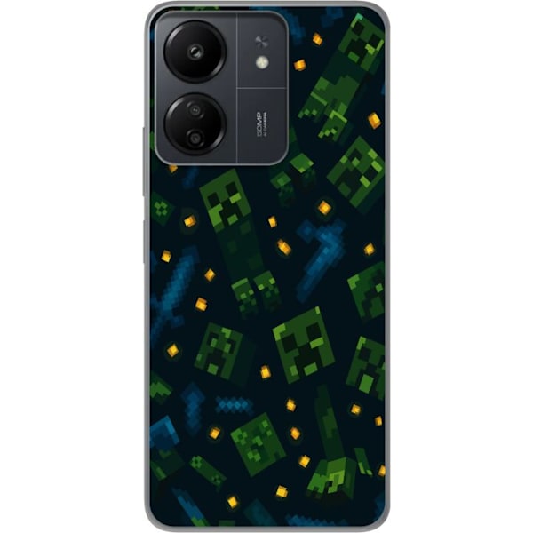 Xiaomi Redmi 13C Läpinäkyvä kuori Minecraft Dungeons Mob