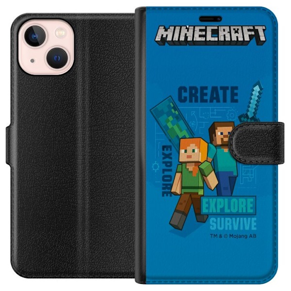 Apple iPhone 13 mini Tegnebogsetui Minecraft Huler