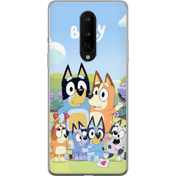 OnePlus 8 Genomskinligt Skal Bluey mobilskal med hela familjen i färgglad design
