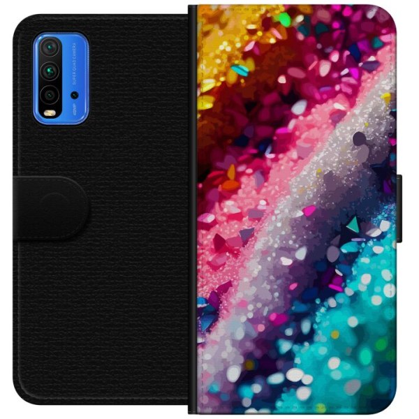 Xiaomi Redmi Note 9 4G Tegnebogsetui Glitter