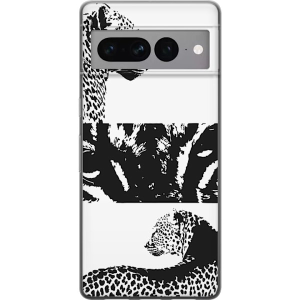 Google Pixel 7 Pro Läpinäkyvä kuori Leopard Faces