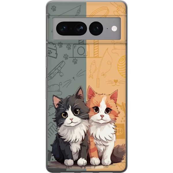 Google Pixel 7 Pro Läpinäkyvä kuori Kissat