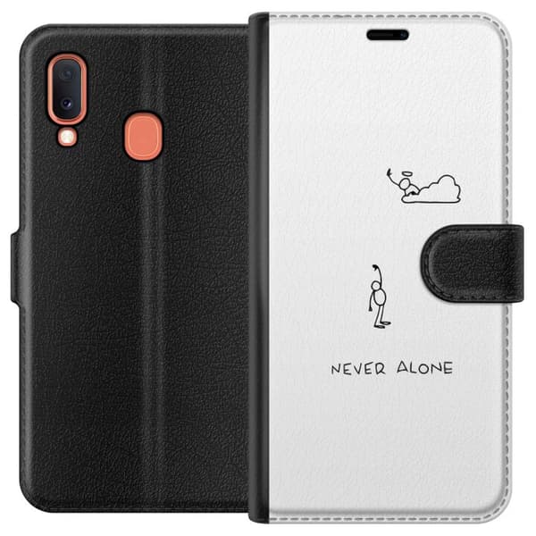 Kompatibelt Plånboksfodral till Samsung Galaxy A20e Aldrig Ensam