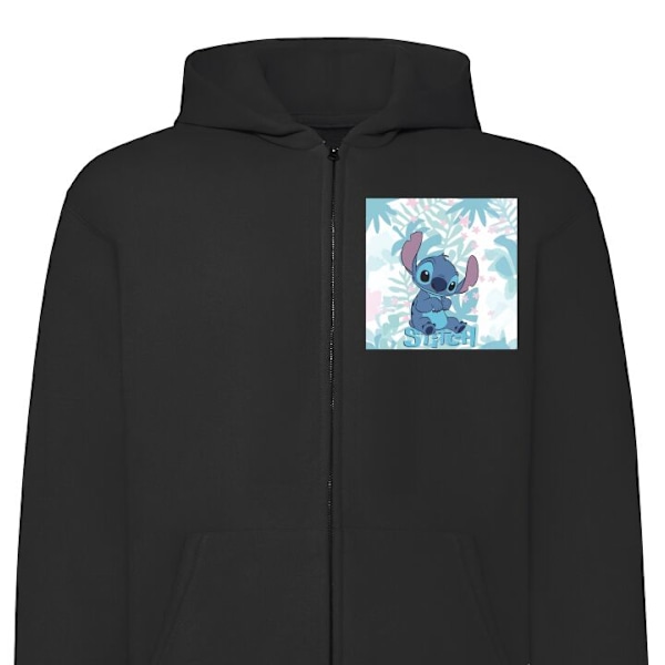 Zip-Hoodie | Huvtröja med Dragkedja för Vuxna Stitch logga svart M