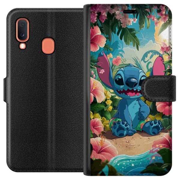 Kompatibelt Plånboksfodral till Samsung Galaxy A20e Stitch sommar
