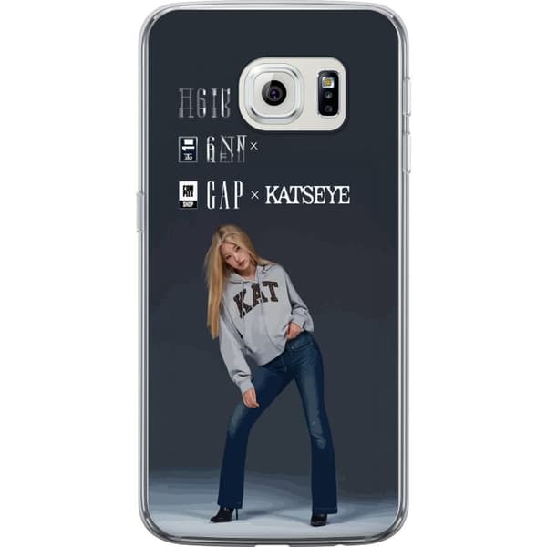 Kompatibel Mobilcover til Samsung Galaxy S6 edge KATSEYE blond modebild grå