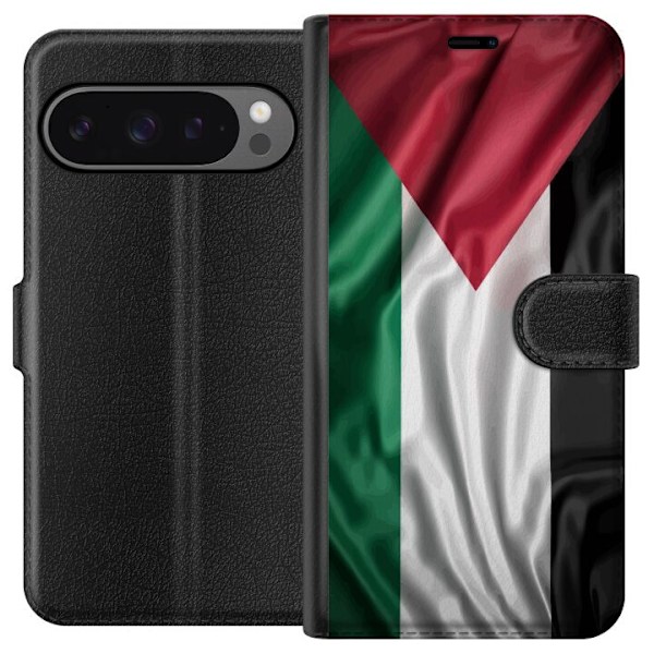 Google Pixel 9 Pro XL Lompakkokotelo Palestiinan lippu – ikoninen vapauden symboli punaisessa, mustassa, valkoisessa ja vihreässä