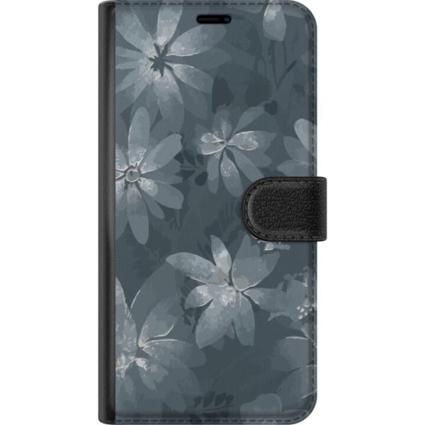 Xiaomi Redmi 12C Tegnebogsetui Blomster Grå / Blå