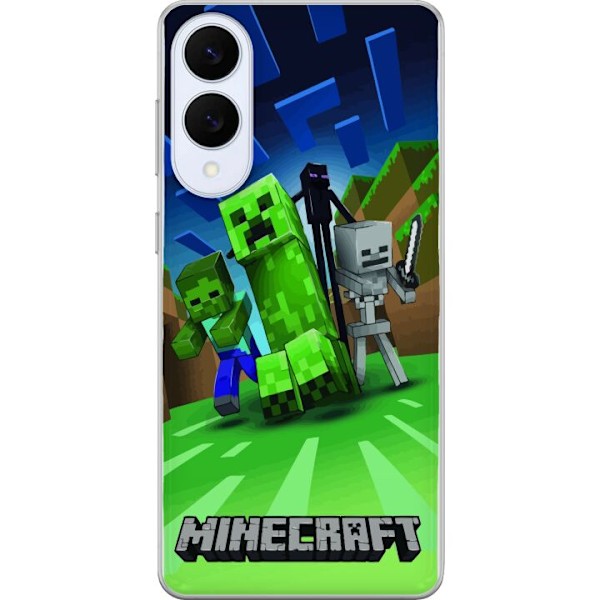 Samsung Galaxy S25 Edge Läpinäkyvä kuori Minecraft Creeper mobilskal i klassisk grön pixelstil