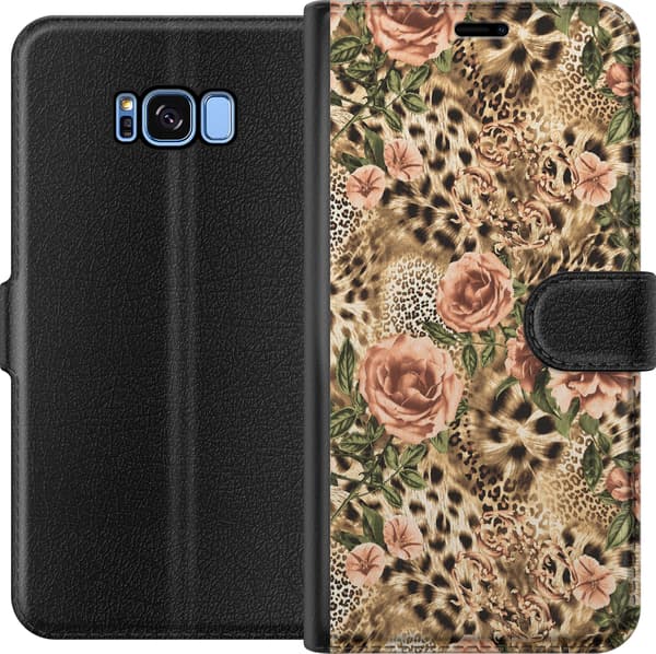 Kompatibelt Lommeboketui til Samsung Galaxy S8 Brune leopardroser brun