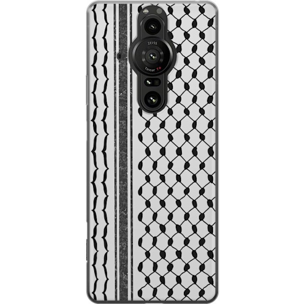 Sony Xperia Pro-I Läpinäkyvä kuori Palestiinalainen kuvio - perinteiseen tyyliin inspiroima keffiyeh-kangas