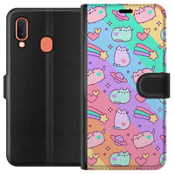 Kompatibelt Plånboksfodral till Samsung Galaxy A20e Unicorn Katt