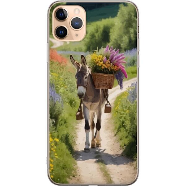 Apple iPhone 11 Pro Max Genomskinligt Skal Åsna Djurmotiv Rolig Design Naturmotiv Populär Dekor Humor Grafiskt Djurtema Exotiskt