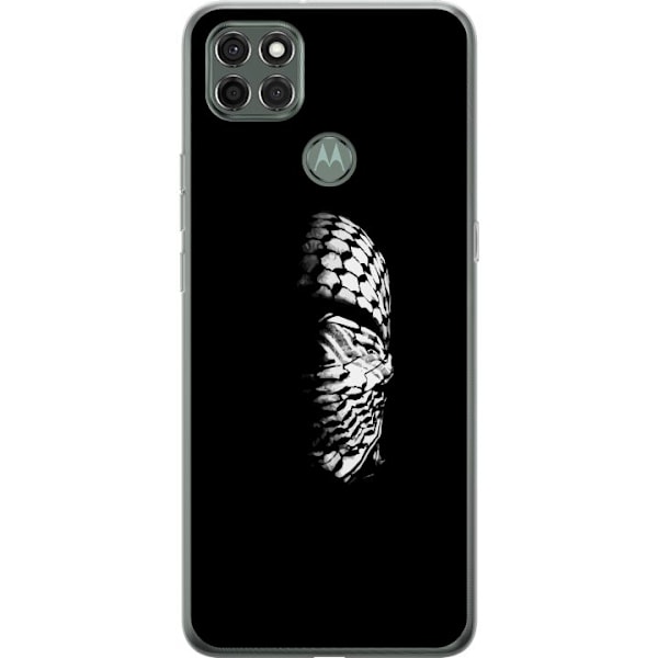 Motorola Moto G9 Power Läpinäkyvä kuori Keffiyeh-kuviointi - klassinen palestiinalainen mustavalkoinen shaali, jolla on kulttuurinen merkitys