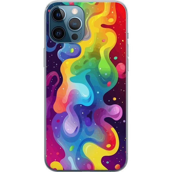 Apple iPhone 12 Pro Max Genomskinligt Skal Color Splash Abstrakt Konst Design Färgstarkt Mönster Modern Populär Väggkonst Grafiskt Trend