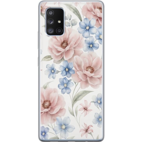 Samsung Galaxy A71 5G Genomskinligt Skal Romantiska blommor