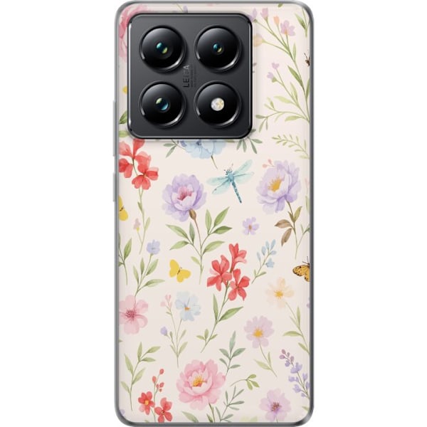 Xiaomi 14T Gennemsigtig cover Blomster