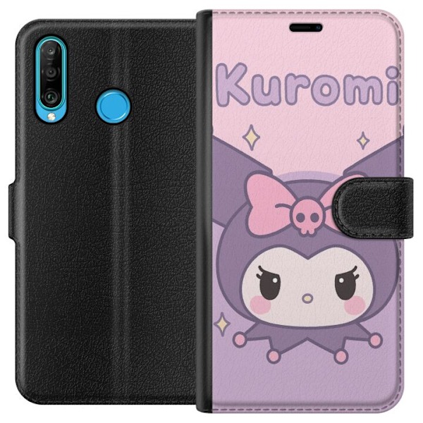 Huawei P30 lite Tegnebogsetui Kuromi Kawaii