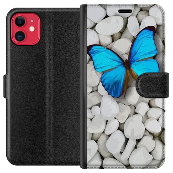 Kompatibel Tegnebogsetui til Apple iPhone 11 Blå Sommerfuglestene