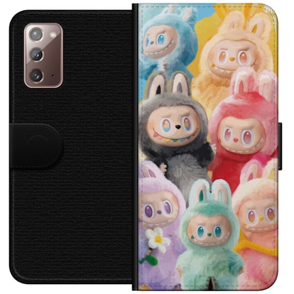 Samsung Galaxy Note20 Plånboksfodral Labubu Sketch Style – Handritat monster i tusch