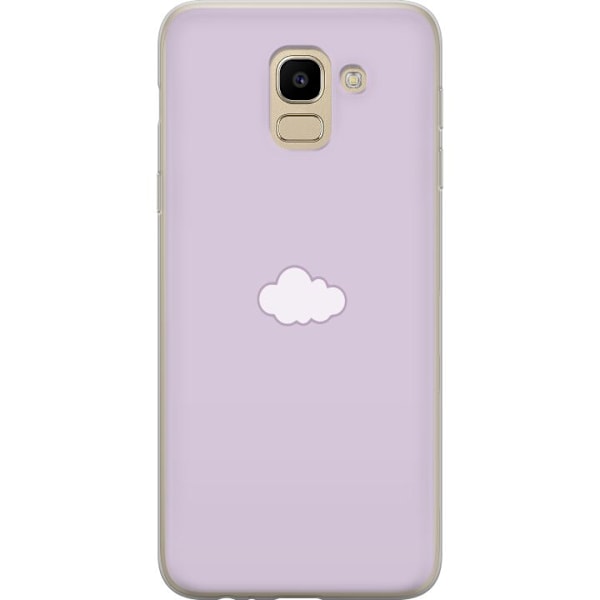 Samsung Galaxy J6 Genomskinligt Skal Lila Moln – minimalistiskt moln på lila bakgrund