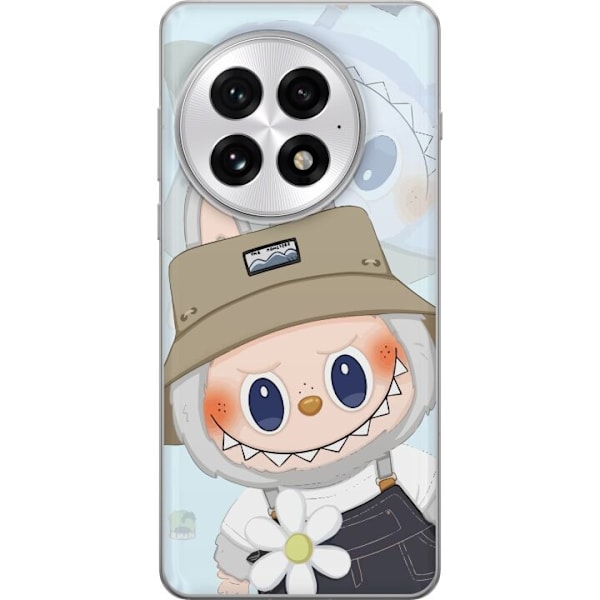 OnePlus 13 Genomskinligt Skal Labubu med hatt – Pop Mart-figur Mr. Butcher i retro stil med karaktär